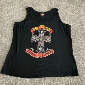 Harley-Davidson Gun n roses Black Tank Top with Graphic Design from Hawaii